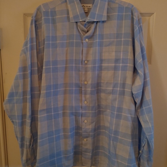 Peter Millar Plaid Long Sleeve Button Up Shirt Men's sz Large. - Picture 4 of 4